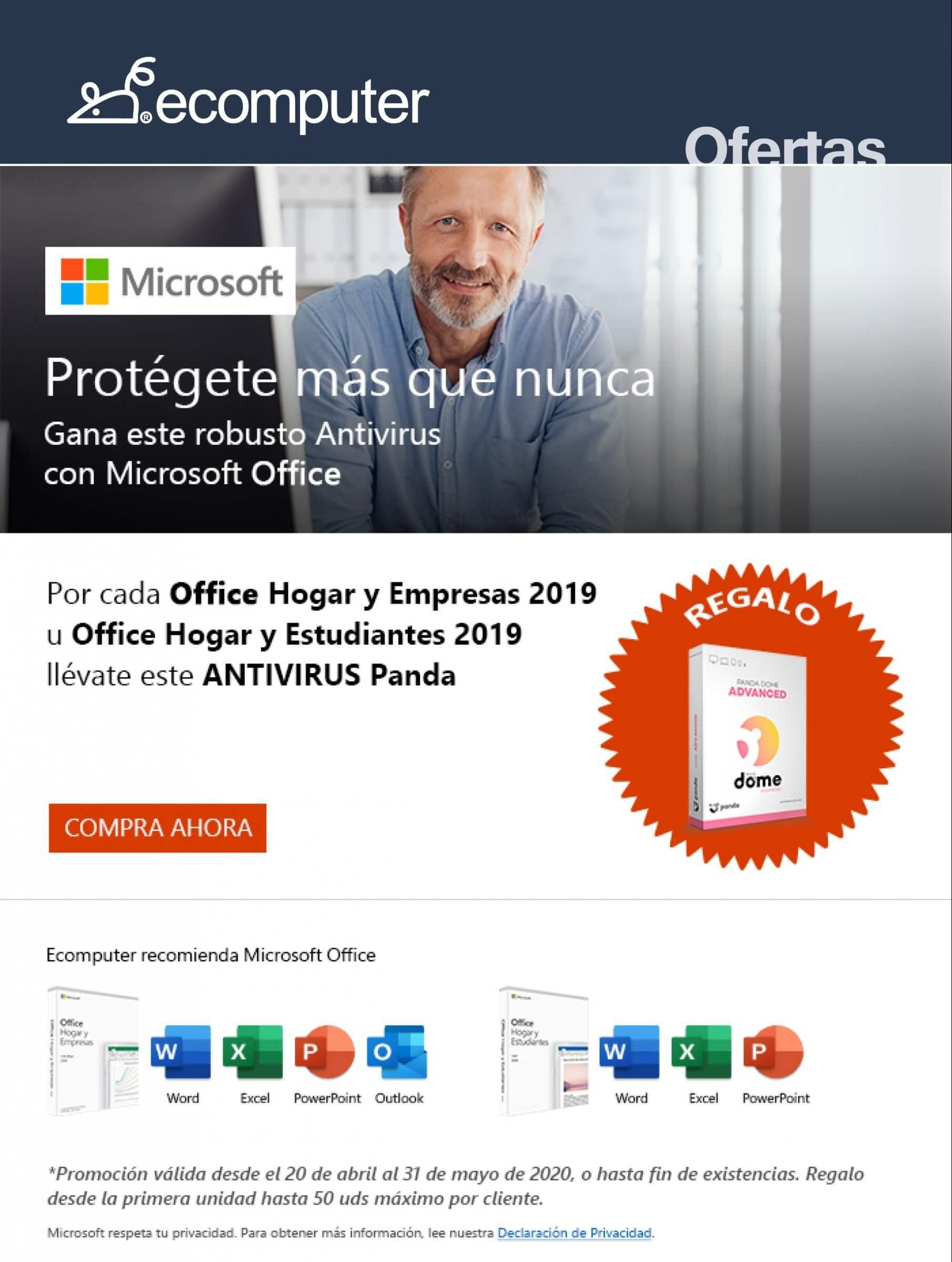 Oferta Office 2019 y Antivirus Panda